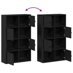 vidaXL Bookcase Black Oak 60x24x101.5 cm Engineered Wood