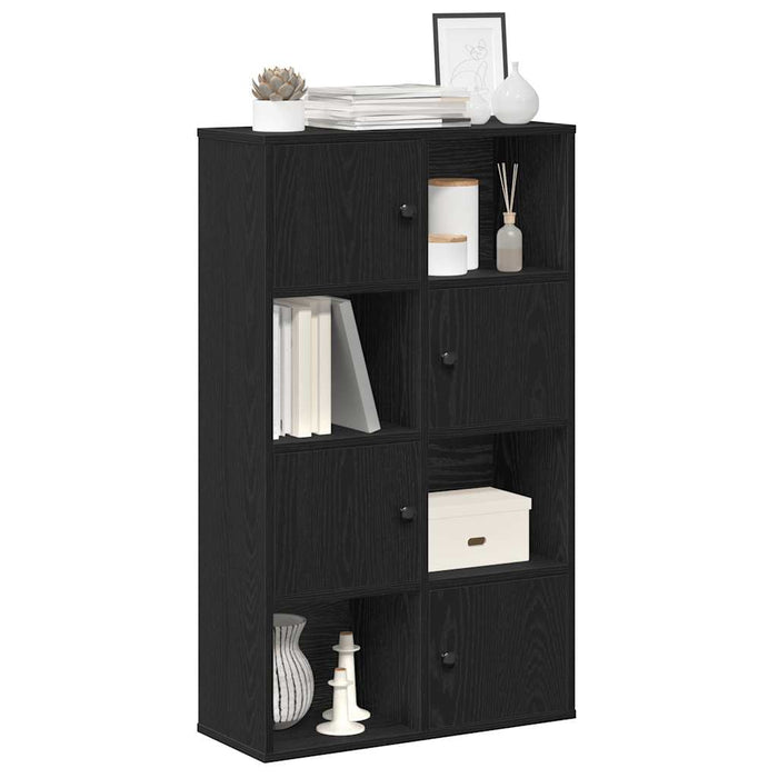 vidaXL Bookcase Black Oak 60x24x101.5 cm Engineered Wood