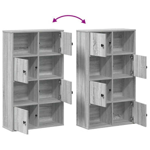 vidaXL Bookcase Grey Sonoma 60x24x101.5 cm Engineered Wood