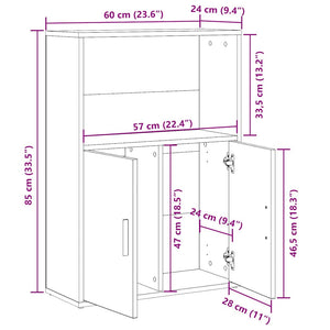 vidaXL Bookcase White 60x24x85 cm Engineered Wood