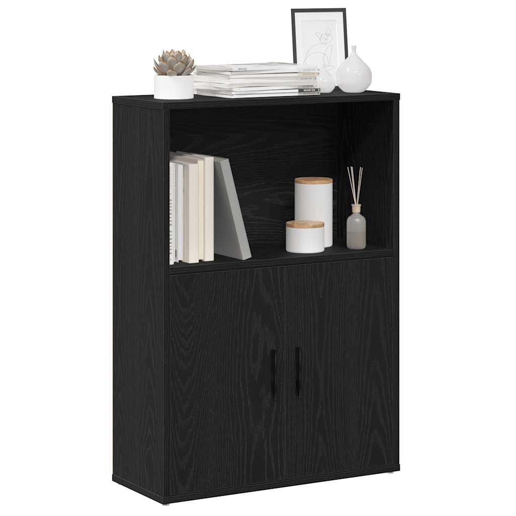 vidaXL Bookcase Black Oak 60x24x85 cm Engineered Wood