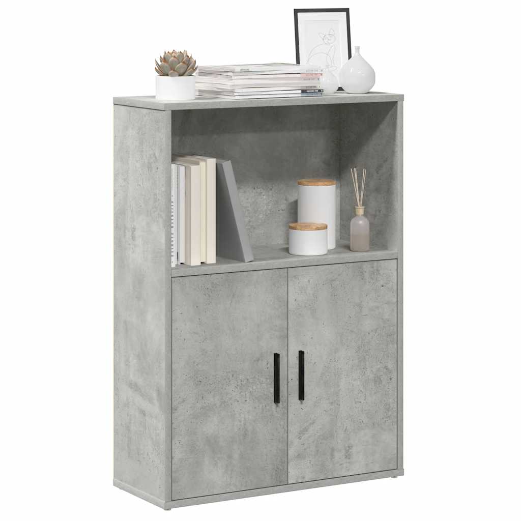 vidaXL Bookcase Concrete Grey 60x24x85 cm Engineered Wood