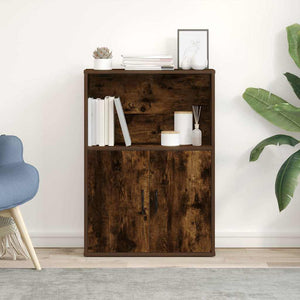 vidaXL Bookcase Smoked Oak 60x24x85 cm Engineered Wood