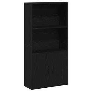 vidaXL Bookcase Black Oak 60x24x120 cm Engineered Wood