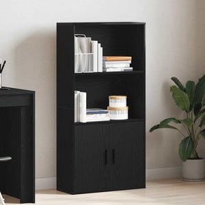 vidaXL Bookcase Black Oak 60x24x120 cm Engineered Wood