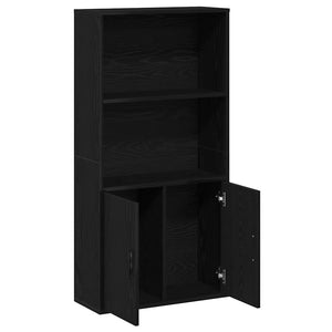 vidaXL Bookcase Black Oak 60x24x120 cm Engineered Wood