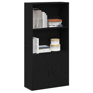 vidaXL Bookcase Black Oak 60x24x120 cm Engineered Wood