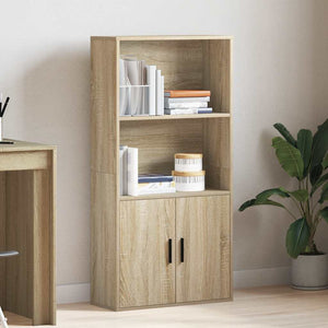 vidaXL Bookcase Sonoma Oak 60x24x120 cm Engineered Wood