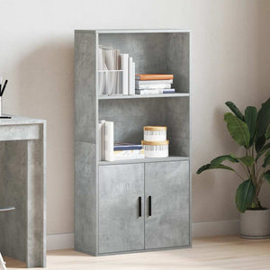 vidaXL Bookcase Concrete Grey 60x24x120 cm Engineered Wood