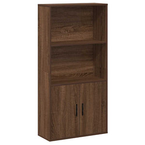 vidaXL Bookcase Brown Oak 60x24x120 cm Engineered Wood