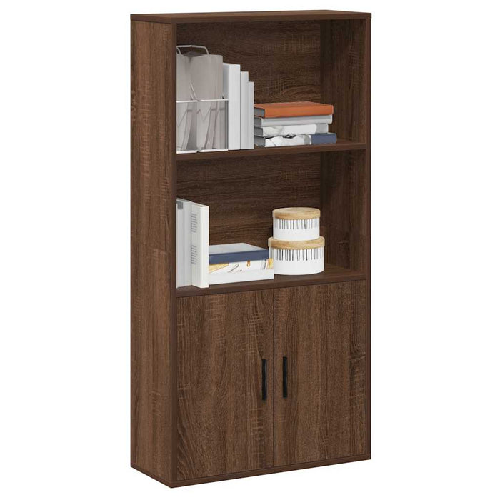 vidaXL Bookcase Brown Oak 60x24x120 cm Engineered Wood