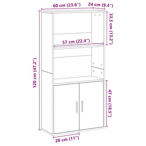 vidaXL Bookcase Old Wood 60x24x120 cm Engineered Wood