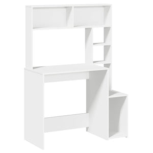 vidaXL Desk with Shelves White 100x45x140 cm Engineered Wood