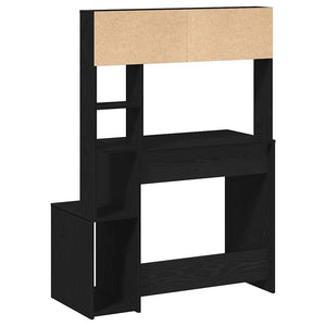 vidaXL Desk with Shelves Black 100x45x140 cm Engineered Wood