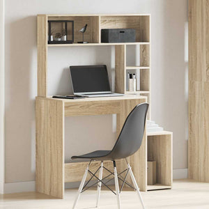 vidaXL Desk with Shelves Sonoma Oak 100x45x140 cm Engineered Wood