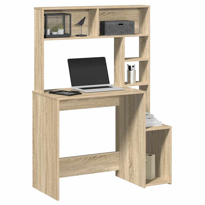 vidaXL Desk with Shelves Sonoma Oak 100x45x140 cm Engineered Wood