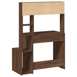 vidaXL Desk with Shelves Brown Oak 100x45x140 cm Engineered Wood