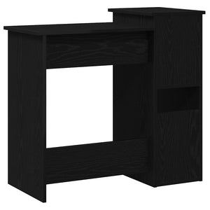 vidaXL Desk with Shelves Black 84x40x78 cm Engineered Wood