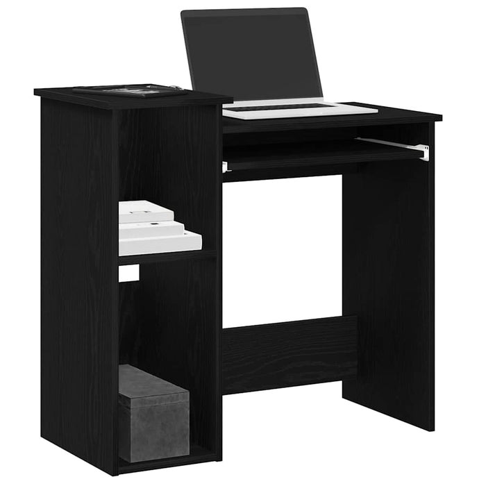 vidaXL Desk with Shelves Black 84x40x78 cm Engineered Wood