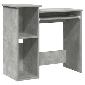 vidaXL Desk with Shelves Concrete Grey 84x40x78 cm Engineered Wood