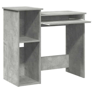 vidaXL Desk with Shelves Concrete Grey 84x40x78 cm Engineered Wood