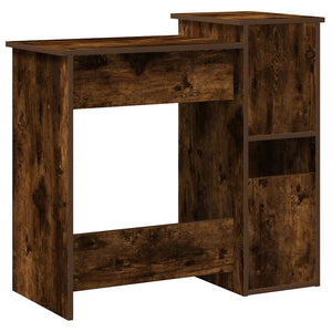 vidaXL Desk with Shelves Smoked Oak 84x40x78 cm Engineered Wood