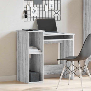 vidaXL Desk with Shelves Grey Sonoma 84x40x78 cm Engineered Wood