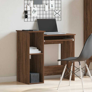 vidaXL Desk with Shelves Brown Oak 84x40x78 cm Engineered Wood