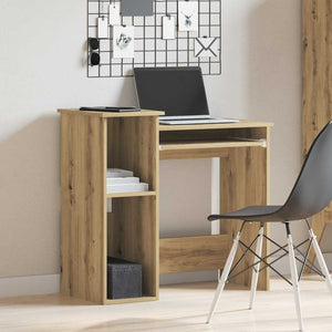 vidaXL Desk with Shelves Artisan Oak 84x40x78 cm Engineered Wood