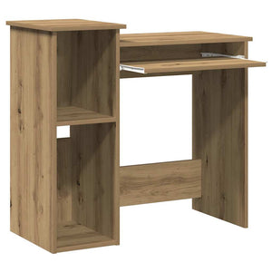 vidaXL Desk with Shelves Artisan Oak 84x40x78 cm Engineered Wood