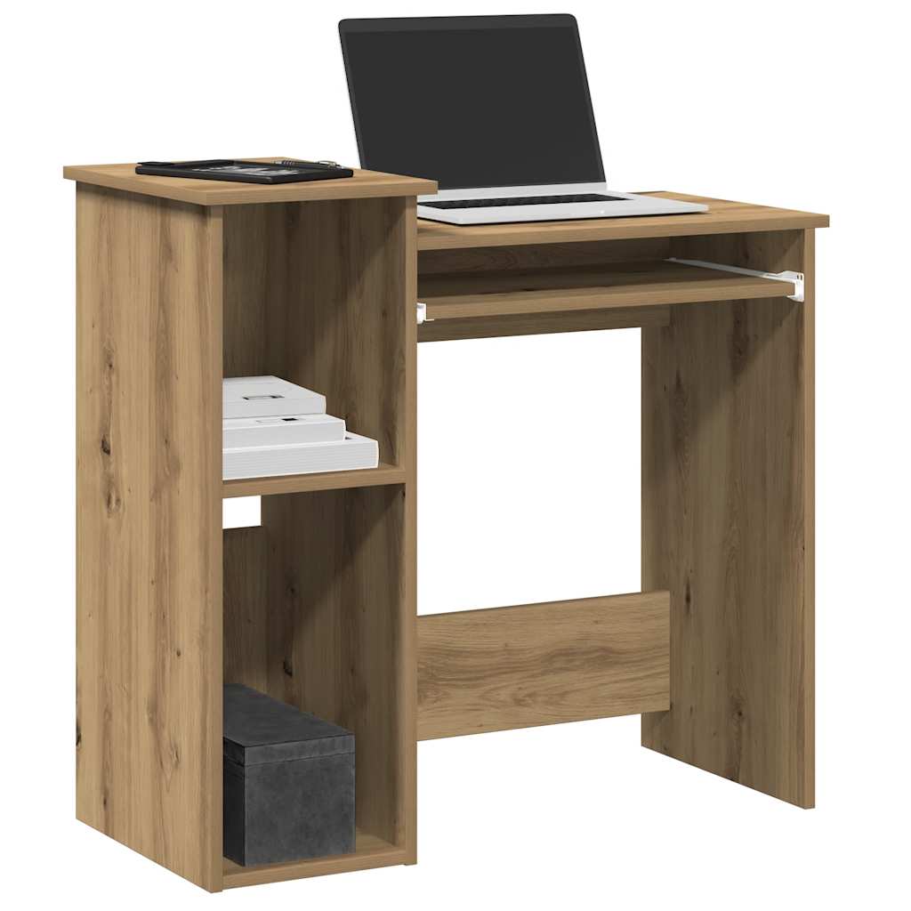 vidaXL Desk with Shelves Artisan Oak 84x40x78 cm Engineered Wood