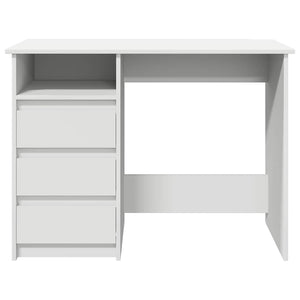 vidaXL Desk White 102x50x75 cm Engineered Wood