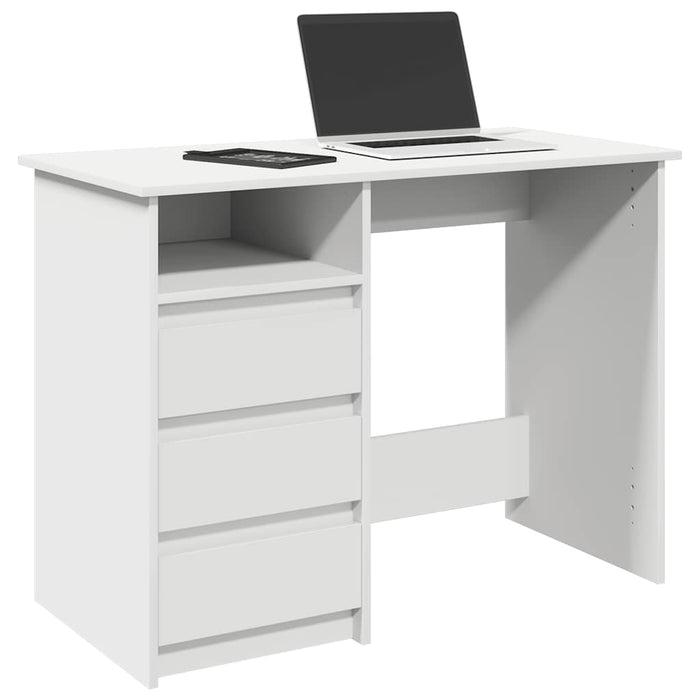 vidaXL Desk White 102x50x75 cm Engineered Wood