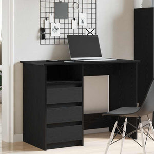 vidaXL Desk Black 102x50x75 cm Engineered Wood