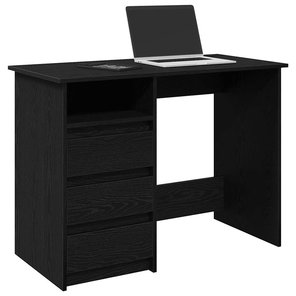 vidaXL Desk Black 102x50x75 cm Engineered Wood