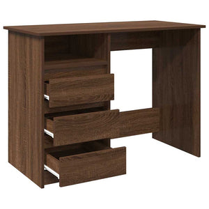 vidaXL Desk Brown Oak 102x50x75 cm Engineered Wood