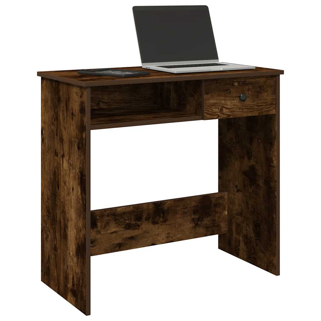 vidaXL Desk Smoked Oak 80x40x75 cm Engineered Wood