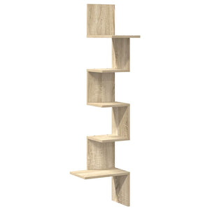 vidaXL Wall Corner Shelf Sonoma Oak 32x32x127,5 cm Engineered Wood