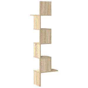 vidaXL Wall Corner Shelf Sonoma Oak 32x32x127,5 cm Engineered Wood