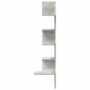 vidaXL Wall Corner Shelf Concrete Grey 32x32x127,5 cm Engineered Wood