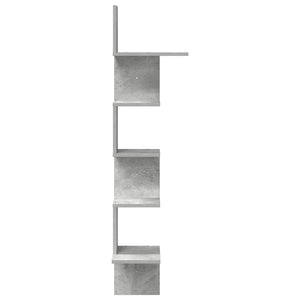 vidaXL Wall Corner Shelf Concrete Grey 32x32x127,5 cm Engineered Wood