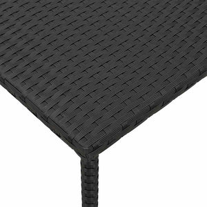 vidaXL Garden Coffee Table Rectangular Black 40x40x37 cm Poly Rattan