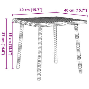 vidaXL Garden Coffee Table Rectangular Black 40x40x37 cm Poly Rattan