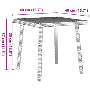 vidaXL Garden Coffee Table Rectangular Grey 40x40x37 cm Poly Rattan