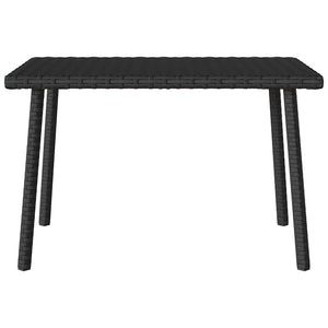 vidaXL Garden Coffee Table Rectangular Black 60x40x37 cm Poly Rattan