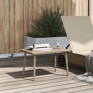 vidaXL Garden Coffee Table Rectangular Beige 60x40x37 cm Poly Rattan