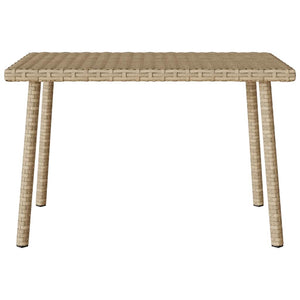 vidaXL Garden Coffee Table Rectangular Beige 60x40x37 cm Poly Rattan