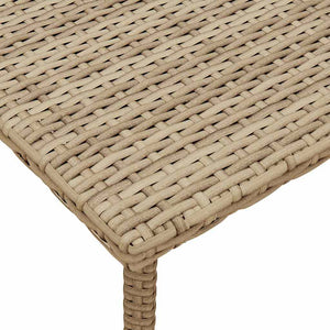 vidaXL Garden Coffee Table Rectangular Beige 60x40x37 cm Poly Rattan