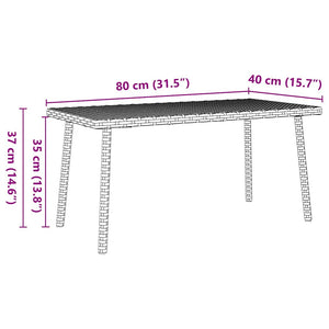 vidaXL Garden Coffee Table Rectangular Black 80x40x37 cm Poly Rattan