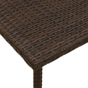 vidaXL Garden Coffee Table Rectangular Brown 80x40x37 cm Poly Rattan